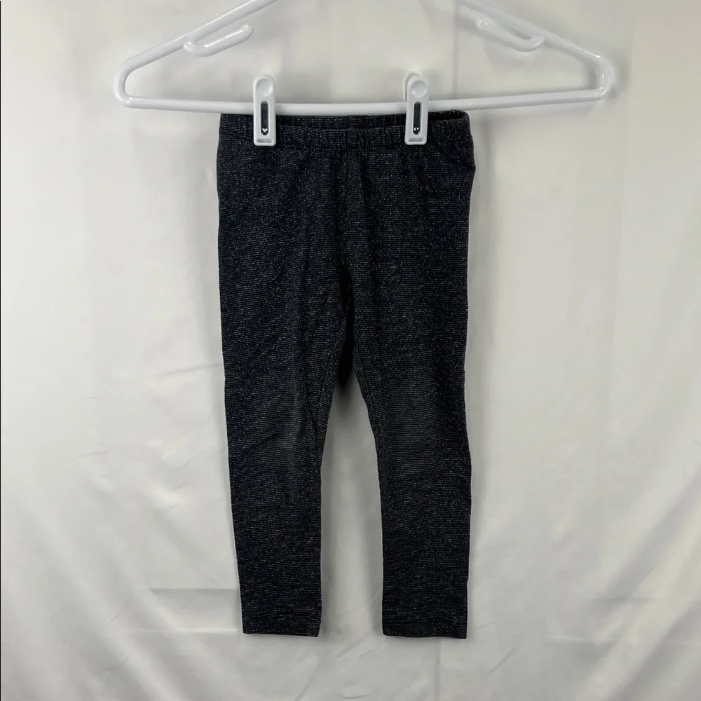 Gymboree - Girl’s Leggings - 3T - Dark Gray with Silver Striping